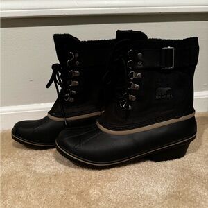 Sorel Winter Fancy Lace II Snow Boots, Black, Women's 8.5